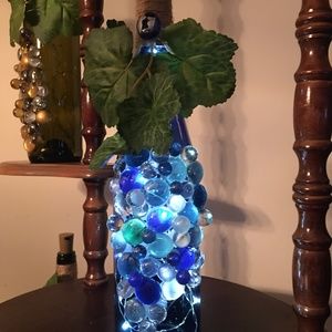 Blue Wine Bottle that lights up